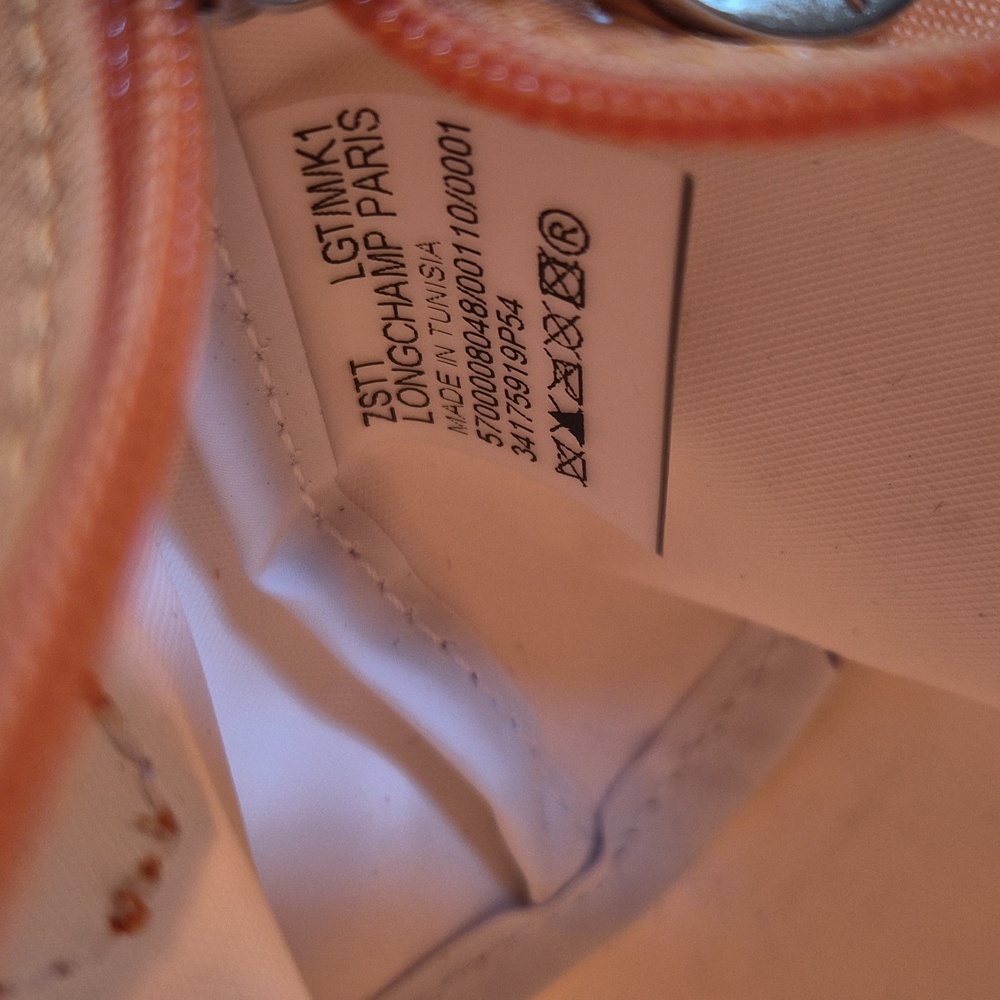 Longchamp Orange Pouch W Handles, Includes Strap & Jelly Cat Charm!!! - Picture 6 of 7